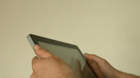 Male hands using the tablet Stock Footage 47696396