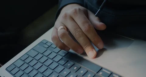 Male Hands Using Touchpad. Learning And Remote Work... Stock Footage 331307523