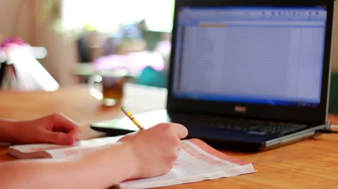 Male Hands Writing On A Notebook Stock Footage 40745123