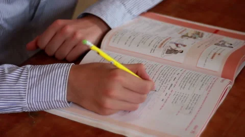 Male Hands Writing On A Notebook Stock Footage 40746202