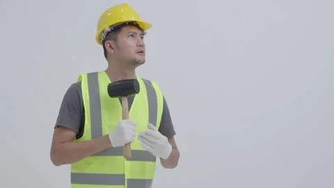 A male handsome construction worker. Stock-Footage 241411896