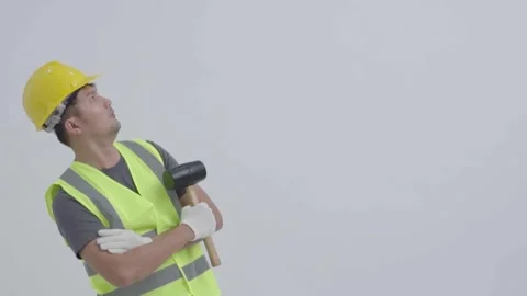A male handsome construction worker. Video stock 241412059