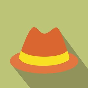 Male hat flat icon Stock Illustration