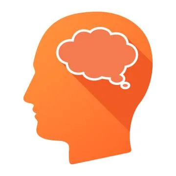 Male head icon with a comic cloud balloon Stock Illustration