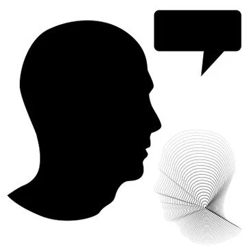 Male head profile Stock Illustration