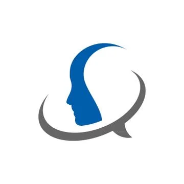Male head thinking and learning foreign language silhouette vector illustrati Stock Illustration