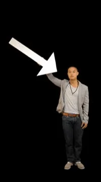 Male holding arrow Stock Footage 8948366