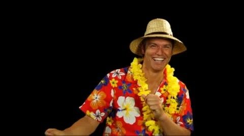 Male on holiday dancing Stock Footage 8987908