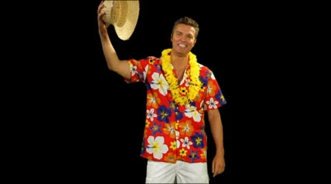 Male on holiday dancing Stock Footage 8987909