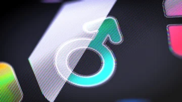 The male icon on the Screen. 4K Resolution. Encoder Prores 4444. Looping. Stock Footage 86138548