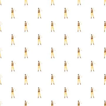 Male juggler performing seamless pattern vector graphic background Stock Illustration