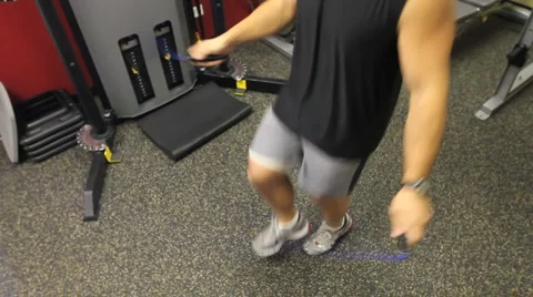 Male Jump Rope in Gym 2 Stock Footage