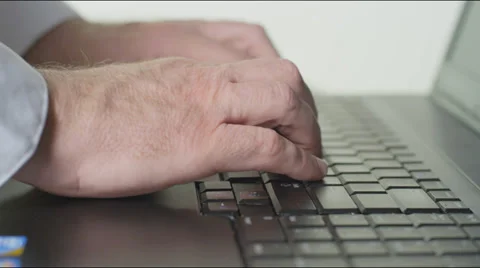 Male Laptop Typing Stock Footage 34257935