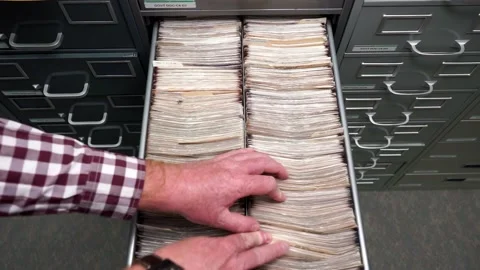 Closeup Of A File Box With Folders And Documents Inside Stock