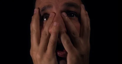 Male looking beyond camera in despair Stock Footage 95703405