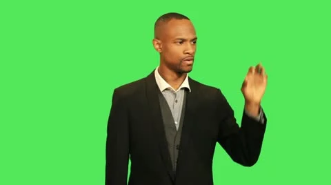 Male making hand gestures Stock Footage 12159323