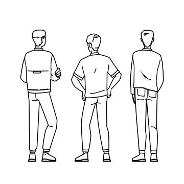 Male man back vector Stock Illustration