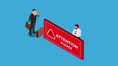 Male manager shouting through a megaphone Stock Footage 225567520