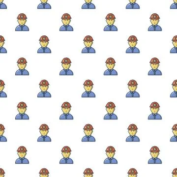Male miner pattern seamless Stock Illustration
