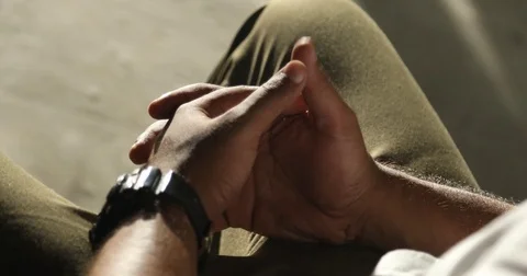 Male Model hands closeup Stock Footage