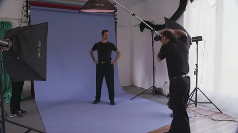 Male Model Poses for Camera Stock Footage 35298487