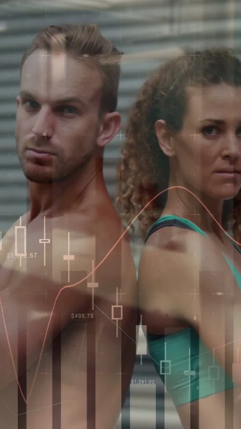 Male model posing crossed arms for fitness ads while camera shifting revealing Stock Footage 332594970