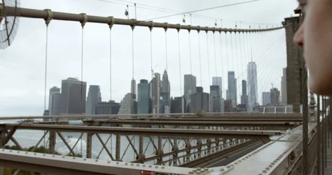 Male Model Watching Over Hudson River And The Incredible New York Skyline  Stock Footage 112766521