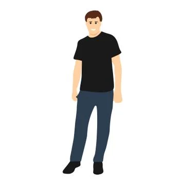 Male model on a white background Stock Illustration