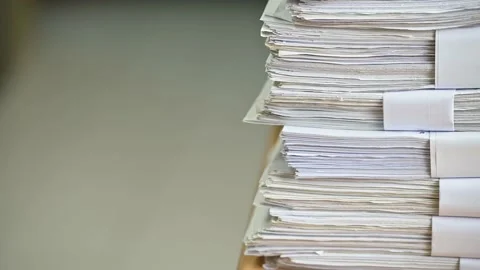 Male officials are managing documents at the office. Stock Footage 136529607