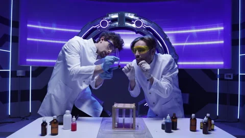 Male professors developing experimental vaccine to prevent diseases Video stock 240065848