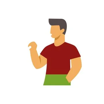 Male profile gesturing and talking against white background イラスト素材