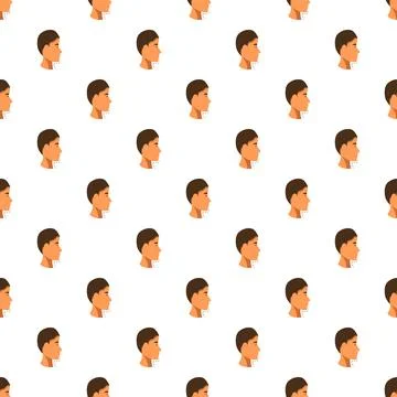 Male profile repeating pattern for seamless background Stockillustratie