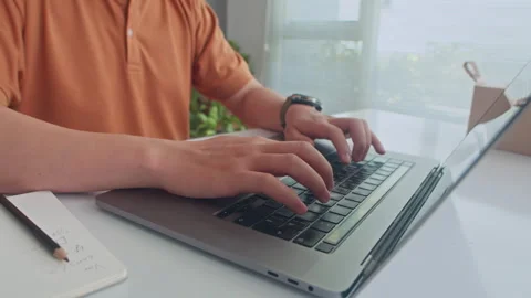 Male Programmer Coding on Laptop Stock Footage 265067507