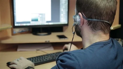 Male programmer working with code on screen Stock Footage 81040013