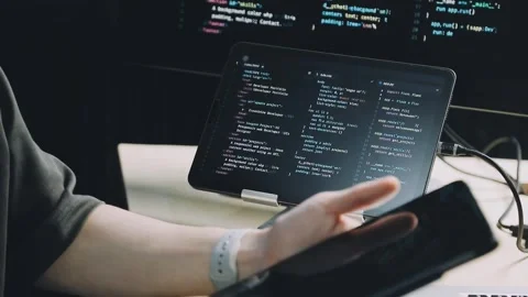 Male programmer working on new project.He working late at night at the office Stock Footage 312244062