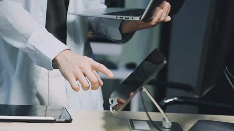 Male programmer working on new project.He working late at night at the office Stock Footage 312244093