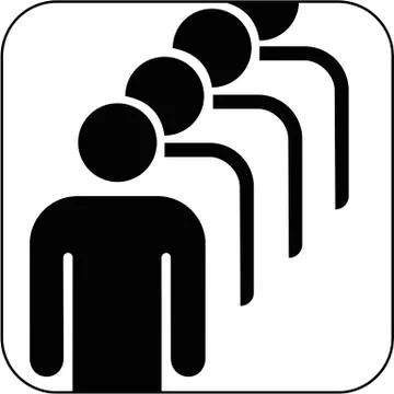 Male queue symbol, artwork Stock Illustration