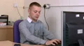 Male receives an upsetting phone call HD Footage