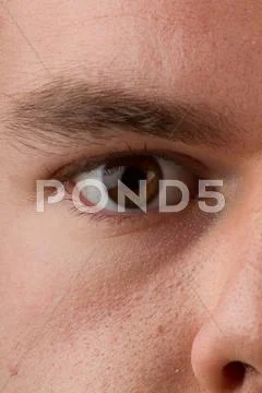 Male right eye brown Stock Photos
