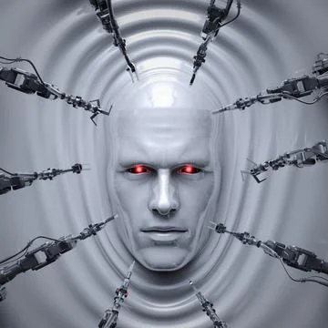 Male robot creation Illustrazione stock