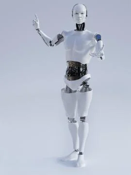 Male robot doing a presentation  Stock Illustration