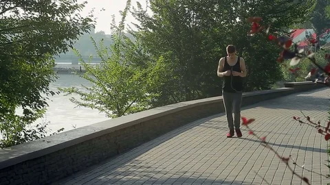 Male runner exercising and training on run living healthy active lifestyle in Stock Footage 79752486