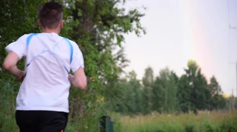 Male Runner Jogging Video stock 53278767