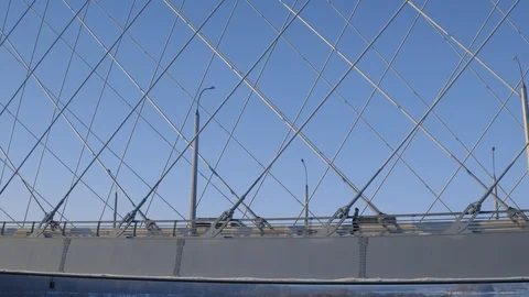 Male runner jogging outdoors, over bridge. Winter Sport, fitness motivation. Stock Footage 102464964
