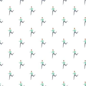 Male runner jogging seamless pattern background Stock-Illustration