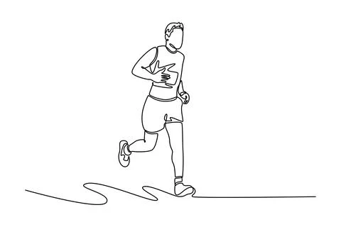 Male runner in a run motion, training. Speed and endurance Stock Illustration