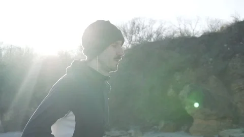 Male runner training Stock Footage 99683394