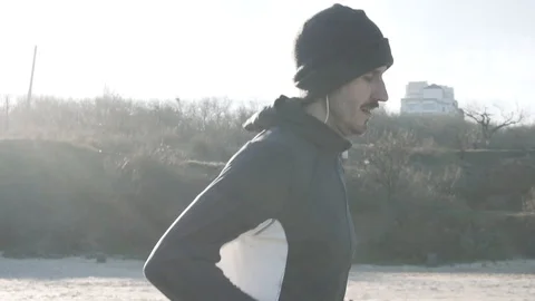 Male runner training Stock Footage 99685816