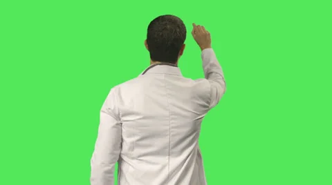 Male scientist touching screen 動画素材 30520926