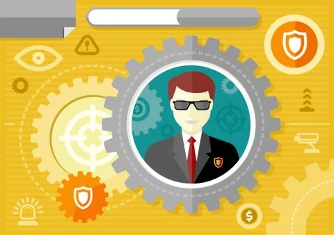 Male security guard profession concept 스톡 일러스트